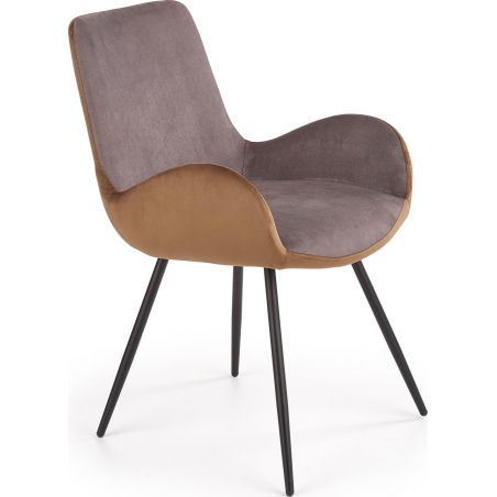 K392 grey&amp;brown velvet armchair chair Halmar