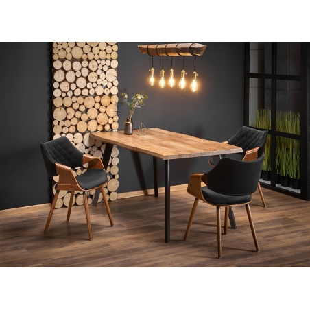 Dickson 150x90 oak&amp;black extending dinning table Halmar