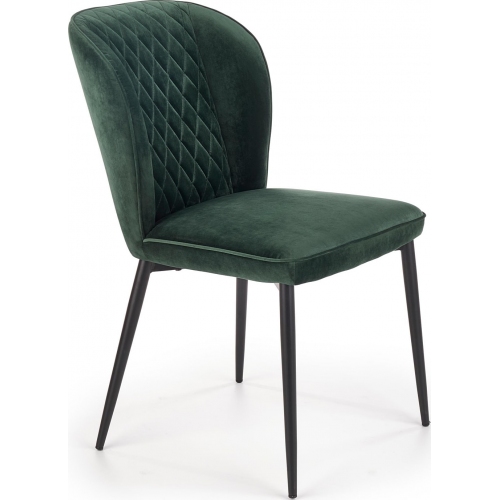 Stylowe Krzesło welurowe pikowane K399 Ciemno zielone Halmar do jadalni, salonu i kuchni.