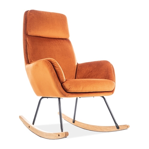 Hoover orange velvet rocking armchair Signal