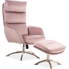 Designerski Fotel obrotowy z podnóżkiem Monroe Velvet Antyczny róż Signal do salonu i sypialni.