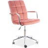 Q022 pink velvet quilted office chair Signal