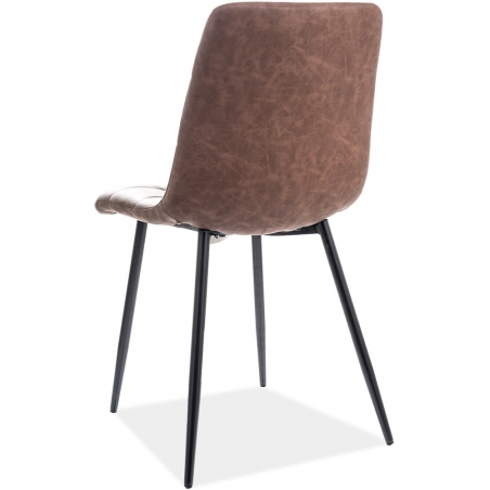 Stylowe Krzesło pikowane z ekoskóry Look Brązowe Signal do jadalni, salonu i kuchni.
