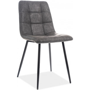 Look grey quilted faux leather chair Signal