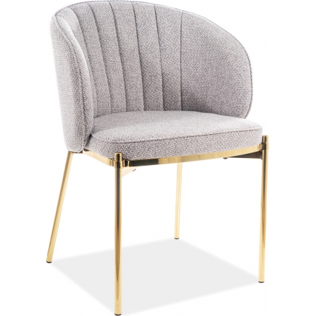 Prado grey upholstered chair with gold legs Signal