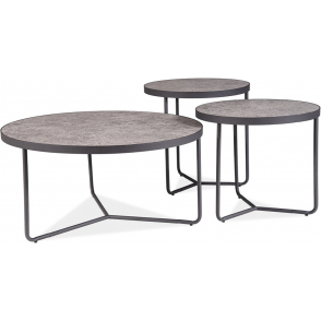 Demeter concrete&amp;black set of coffee tables Signal