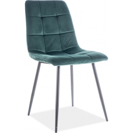 Stylowe Krzesło welurowe pikowane Mila Velvet Zielone Signal do jadalni, salonu i kuchni.