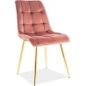 Stylowe Krzesło pikowane na złotych nogach Chic Velvet Gold Antyczny róż Signal do jadalni, salonu i kuchni.