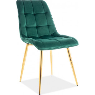 Chic Velvet Gold green quilted chair with gold legs Signal