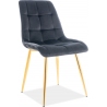 Chic Velvet Gold black quilted chair with gold legs Signal