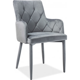 Ricardo Velvet grey velvet chair with armrests Signal