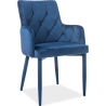 Ricardo Velvet navy blue velvet chair with armrests Signal