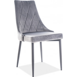 Trix B grey quilted velvet chair Signal