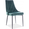Stylowe Krzesło welurowe pikowane Trix B Zielone Signal do jadalni, salonu i kuchni.