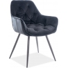 Cherry Velvet black quilted velvet chair Signal
