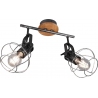 Madras II old silver&amp;wood double ceiling spotlight Trio