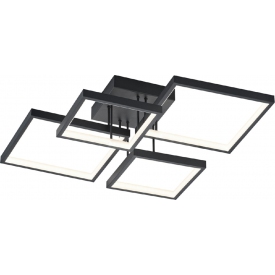Sorrento IV Led black modern semi flush ceiling light Trio