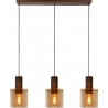 Toledo III Straight amber&amp;copper glass pendant lamp Lucide