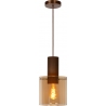 Toledo 20 amber&amp;copper glass pendant lamp Lucide