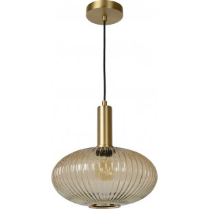 Maloto 30 amber&amp;brass glass pendant lamp Lucide