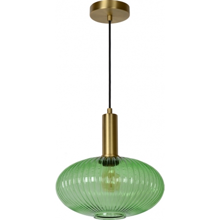 Maloto 30 green&amp;brass glass pendant lamp Lucide