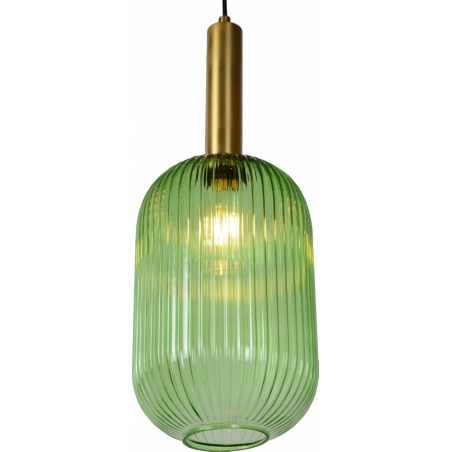 Maloto 20 green&amp;brass glass pendant lamp Lucide