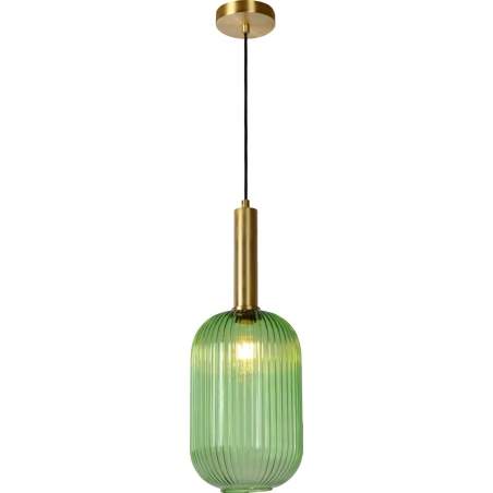 Maloto 20 green&amp;brass glass pendant lamp Lucide