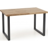 Radus 140x85 black&amp;oak wooden industrial dining table Halmar