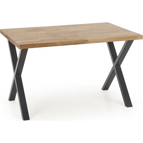 Industrialny Stół z drewna dębowego loftowy Apex 120x78 Czarny Halmar do kuchni, jadalni i salonu.