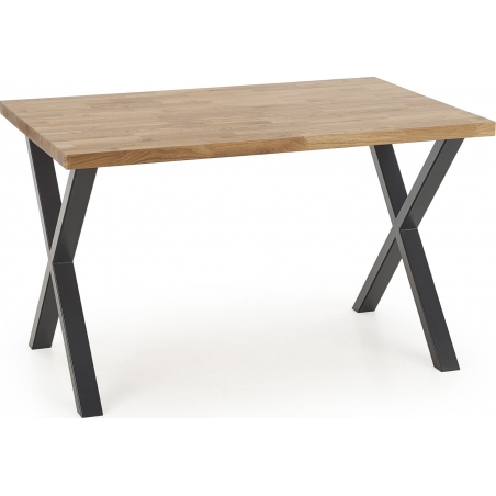 Industrialny Stół z drewna dębowego loftowy Apex 140x85 Czarny Halmar do kuchni, jadalni i salonu.