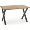 Apex 140x85 black&amp;oak wooden dining table Halmar
