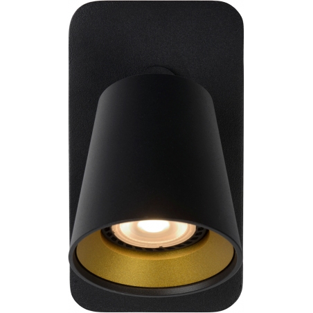 Turnon Led black wall lamp with switch Lucide