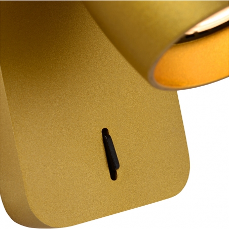 Preston Led gold matt&amp;brass wall lamp with switch Lucide