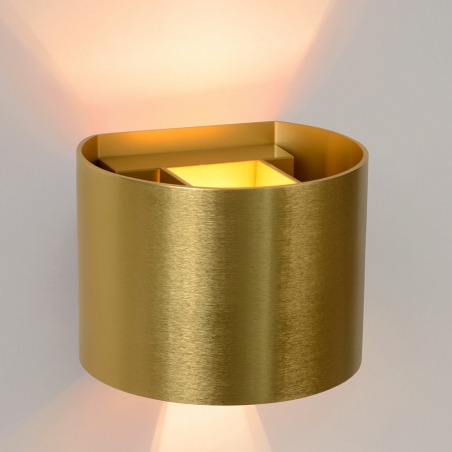 Xio Round Led brass wall lamp Lucide