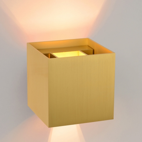 Xio Led brass square wall lamp Lucide