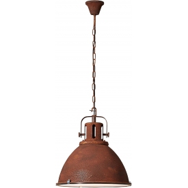 Stylowa Lampa wisząca industrialna Jesper Rust 47 Rdzawa powłoka Brilliant do salonu i sypialni.