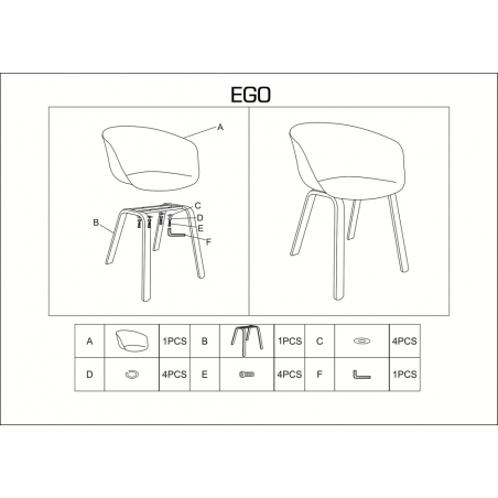 Ego white scandinavian chair with armrests Signal