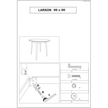 Skandynawski Stół okrągły Larson II 90 Biały Signal do salonu, jadalni i kuchni.