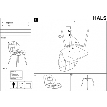 Designerskie Krzesło tapicerowane pikowane Hals Szare Signal do jadalni, salonu i kuchni.