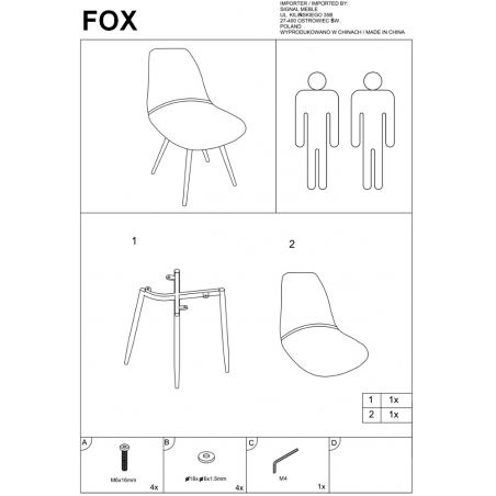 Modne Krzesło tapicerowane Fox White Szare Signal do jadalni, salonu i kuchni.