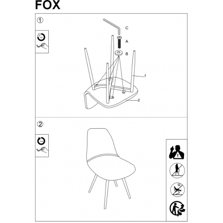 Modne Krzesło welurowe Fox Black Velvet Szare Signal do jadalni, salonu i kuchni.