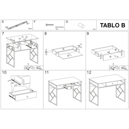 Tablo 110 oak loft desk with drawer and metal legs Signal