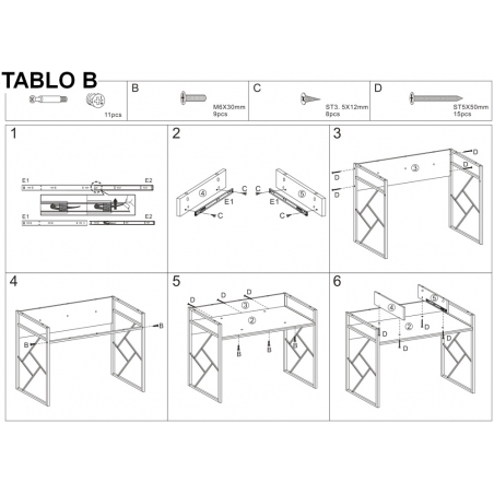 Tablo 110 oak loft desk with drawer and metal legs Signal