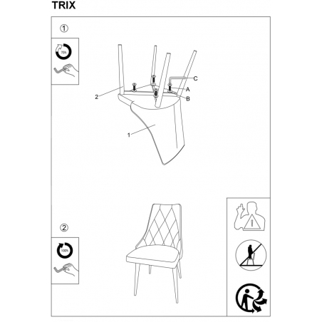 Modne Krzesło welurowe pikowane Trix Velvet Szare Signal do jadalni, salonu i kuchni.