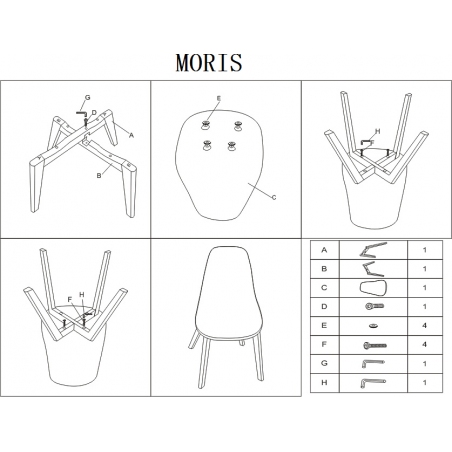 Moris light grey scandinavian chair with wooden legs Signal