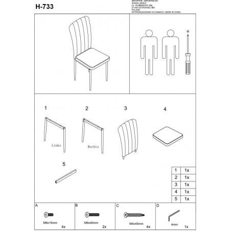 H733 grey upholstered chair Signal