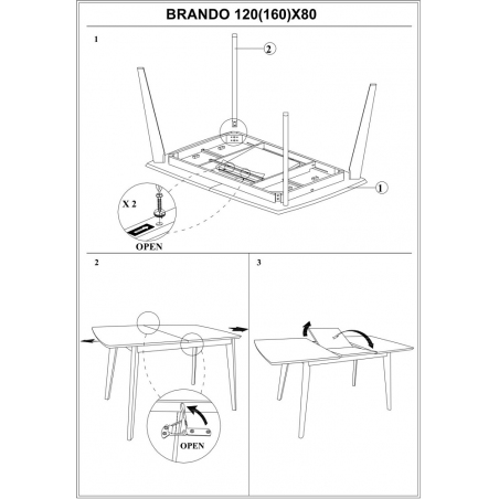 Brando 120x80 oak extending dining table Signal
