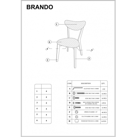 Designerskie Krzesło drewniane z tapicerowaniem Brando Szare Signal do jadalni, salonu i kuchni.