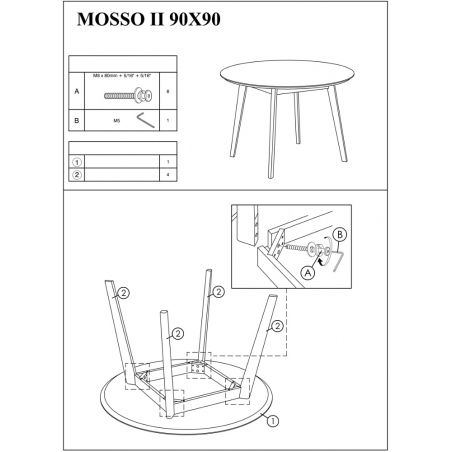 Stylowy Stół okrągły skandynawski Mosso II 90 Dąb Signal do jadalni, kuchni i salonu.