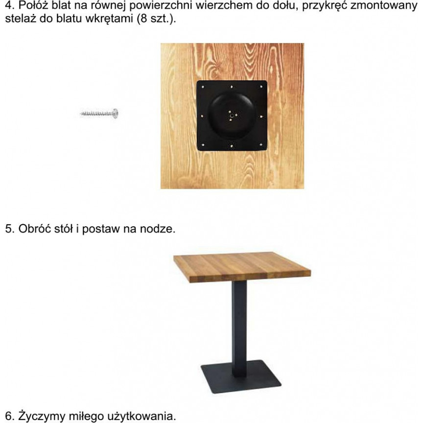 Industrialny Stół kwadratowy na jednej nodze Puro 70x70 Dąb Signal do kuchni, jadalni i salonu.